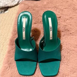 Brand new Zara Women's Teal Mules